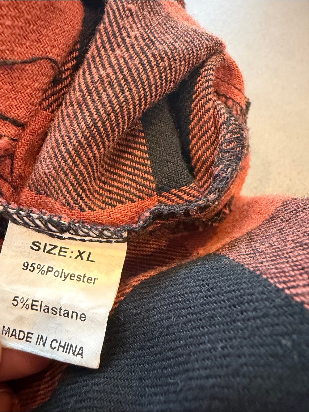 Burnt Orange Black Buffalo Plaid Oversized Flannel Tunic XL - Picture 6 of 6
